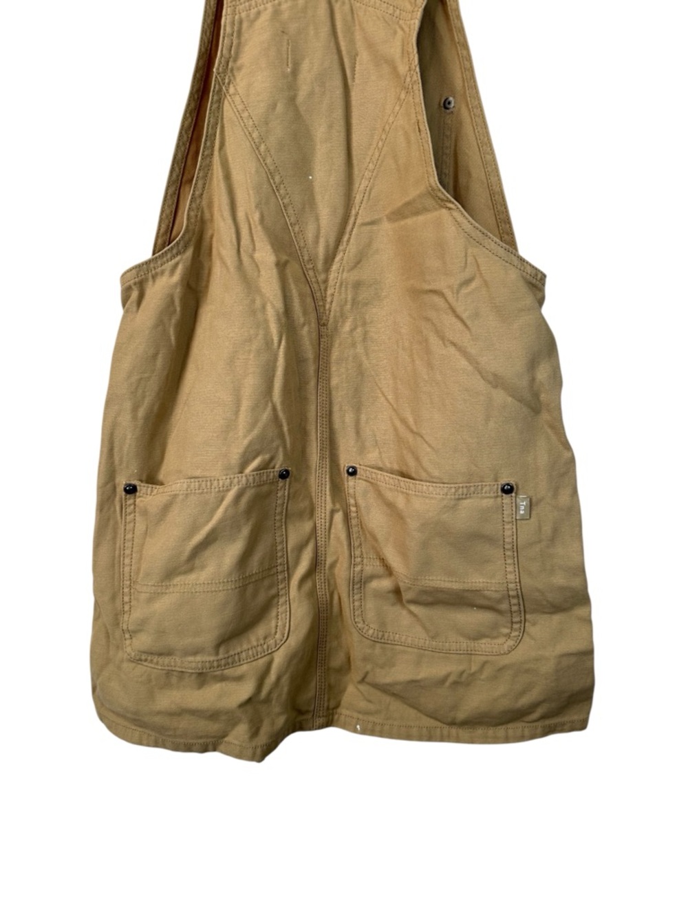 TNA Aritzia Khaki Canvas Overall Skirt XXS Utility Pinafore Mini Adjustable Stra - Picture 10 of 16